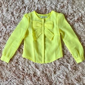 Vintage Yellow Bow Blouse